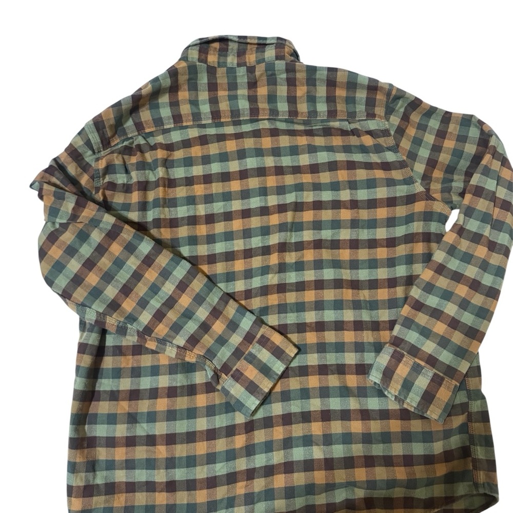 L.L. Bean Men's Green and Brown Plaid Shirt - Picture 5 of 8